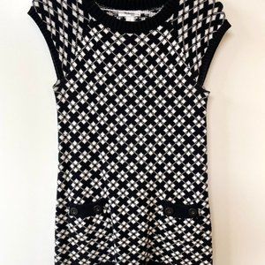 Cute Checkered Sweater Tunic